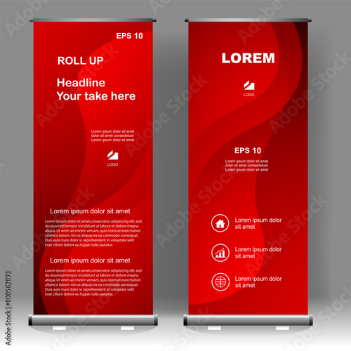 Business Roll up banner vertical template design, for brochure, business, flyer, infographics. modern x-banner and flag-banner advertising. vector illustration