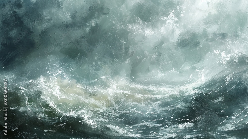 A dramatic scene capturing a stormy seascape, with dark clouds and turbulent waves.
A dramatic scene capturing a stormy seascape, with dark clouds and turbulent waves.