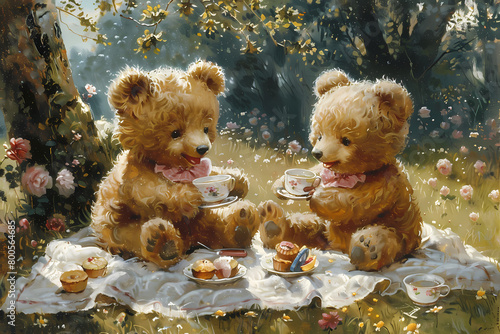 illustration of a teddy bear picnic photo