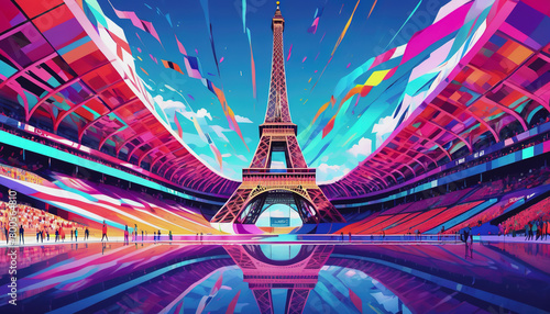 eiffel tower city olympic games in Paris