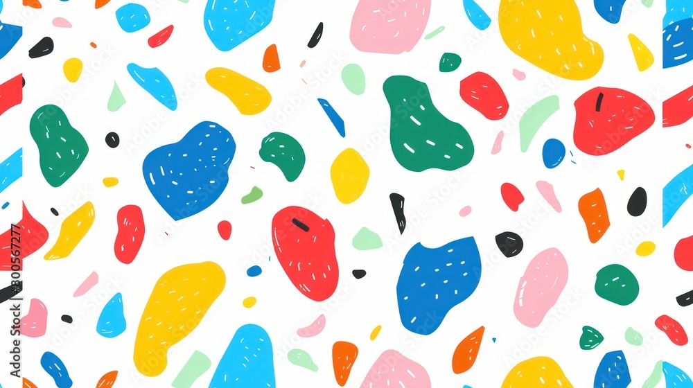 artistic wallpaper with scattered abstract forms in bold bright colors on a white background artistic wallpaper with scattered abstract forms in bold bright colors on a white background