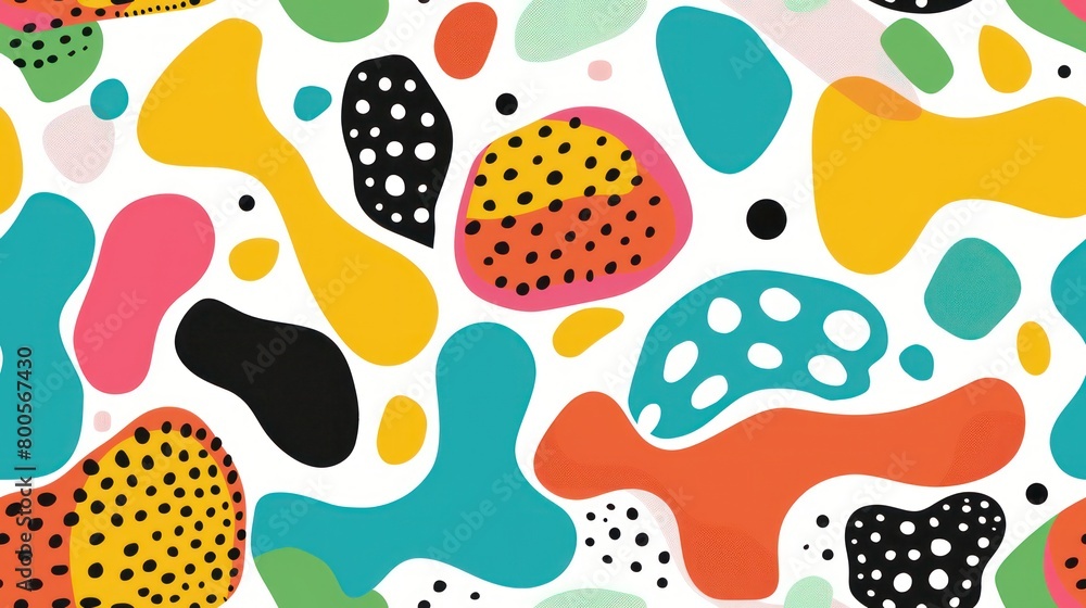 artistic wallpaper with scattered abstract forms in bold bright colors on a white background artistic wallpaper with scattered abstract forms in bold bright colors on a white background