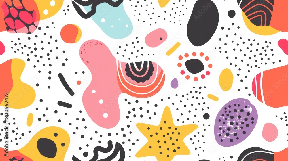 artistic wallpaper with scattered abstract forms in bold bright colors on a white background artistic wallpaper with scattered abstract forms in bold bright colors on a white background