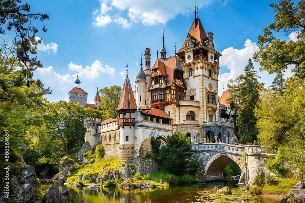 Tourism and travel photos of majestic castle architecture