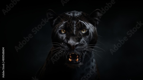 Front view of Panther on dark background. © hamad