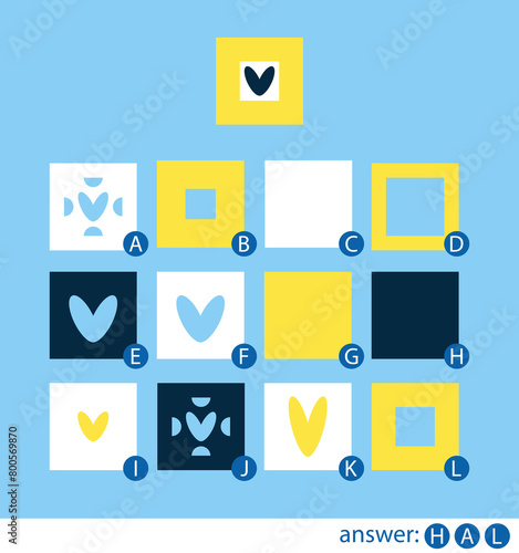 Put the tabs in the correct order to make the top card. Educational game for children. Worksheet. Vector illustrtaion.