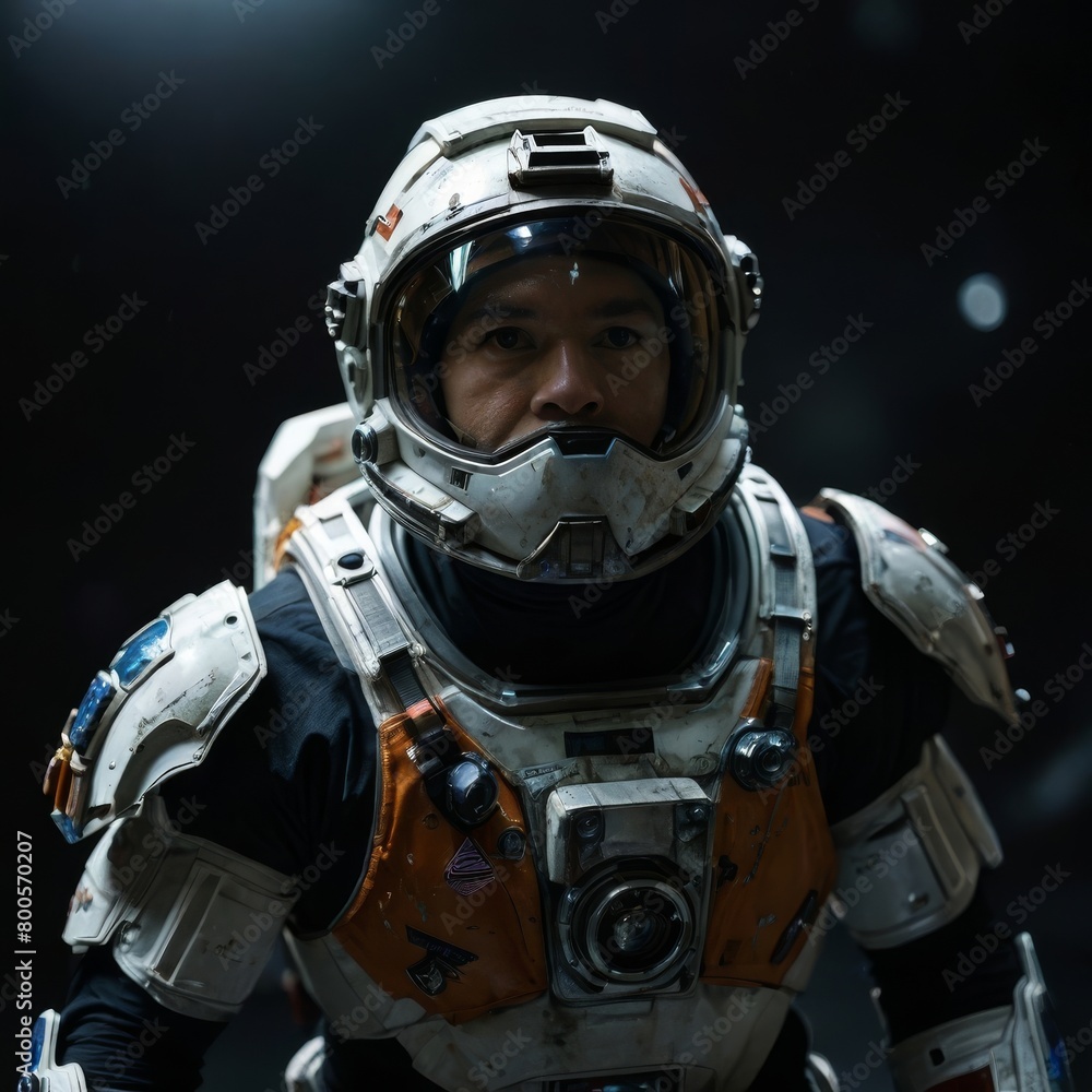 astronaut in uniform on white