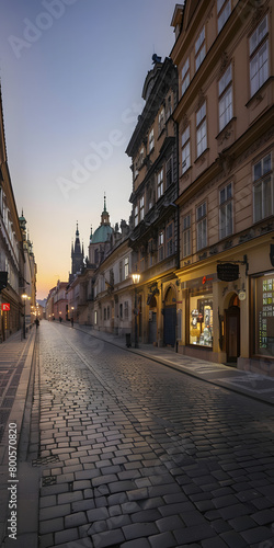 Título Rua de paralelepípedos de uma cidade europeia antiga