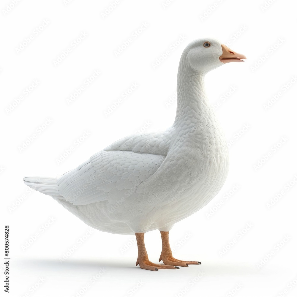 Obraz premium a white duck standing on a white surface