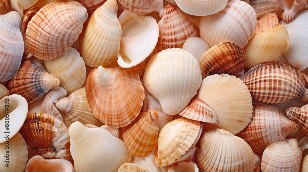 Seashell Stack: Natural Coastal Background for Summer Wallpaper Designs
