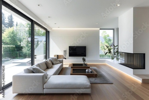 Modern apartment interior design in cozy indoor home