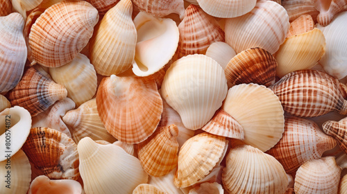 Seashell Stack: Natural Coastal Background for Summer Wallpaper Designs