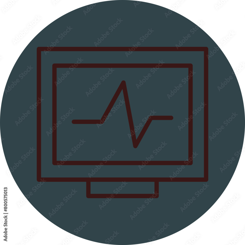 Heart Monitoring Grey Red Line Circle Icon Line Circle Icon Heart Monitoring Grey Red Line Circle Icon Line Circle Icon