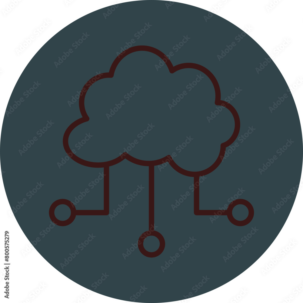 Cloud Based Architecture Grey Red Line Circle Icon Line Circle Icon Cloud Based Architecture Grey Red Line Circle Icon Line Circle Icon