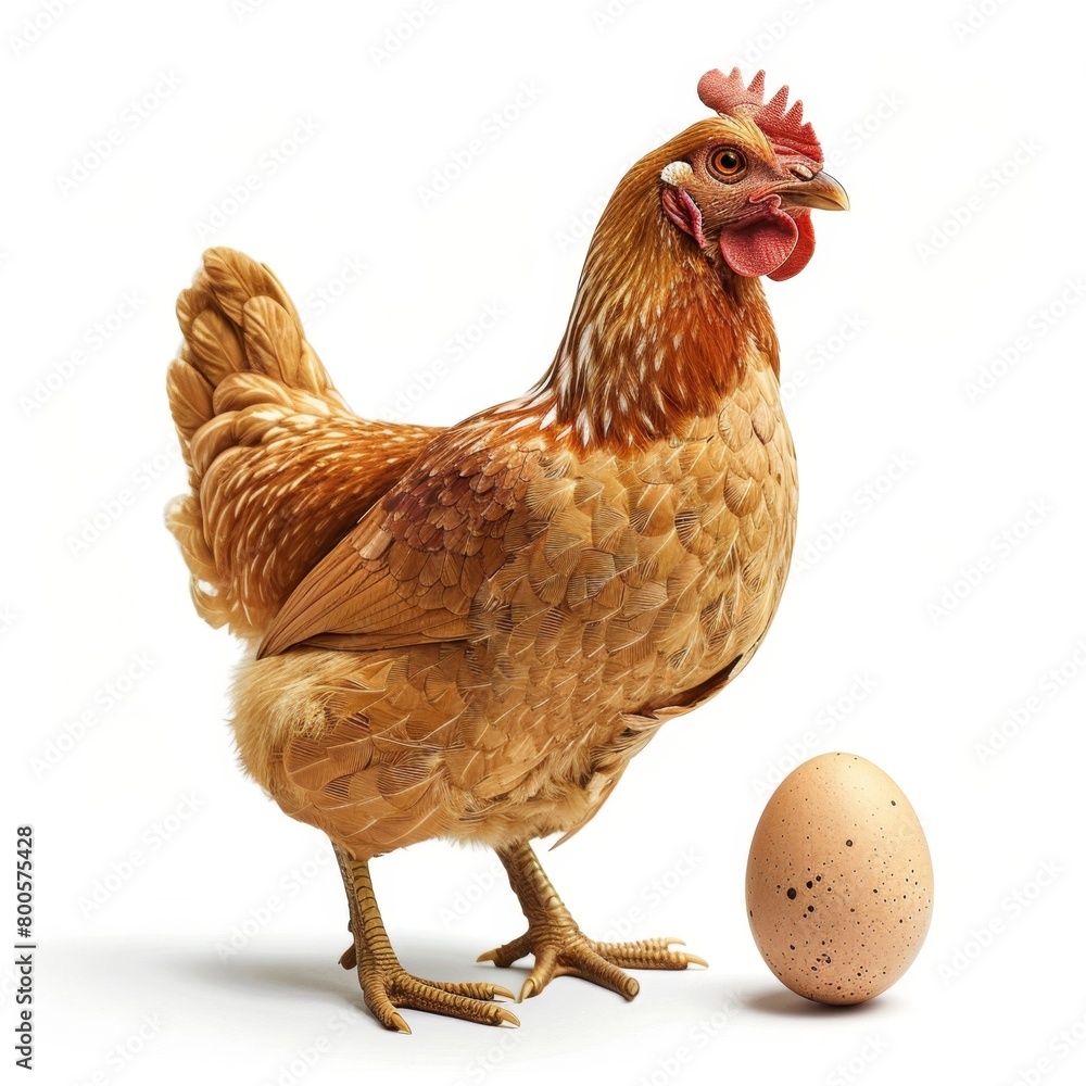 Fototapeta premium a chicken and an egg on a white background