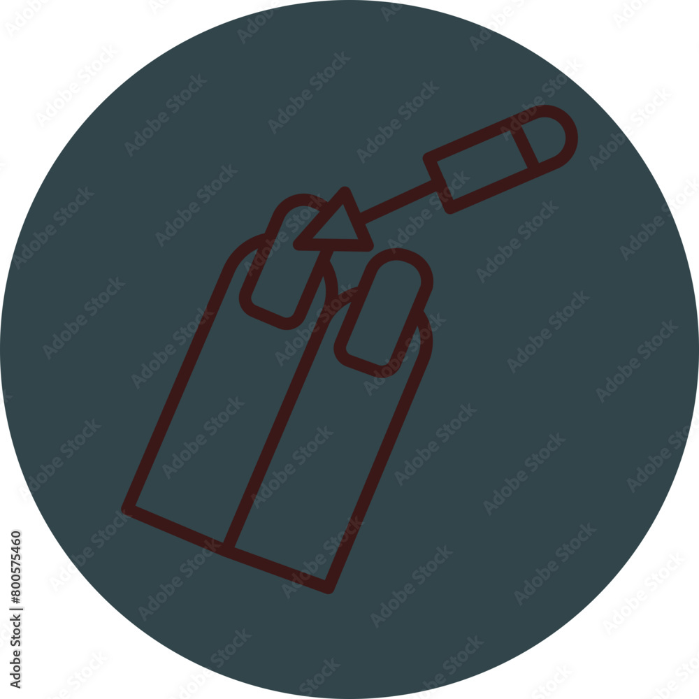 Manicure Grey Red Line Circle Icon Line Circle Icon