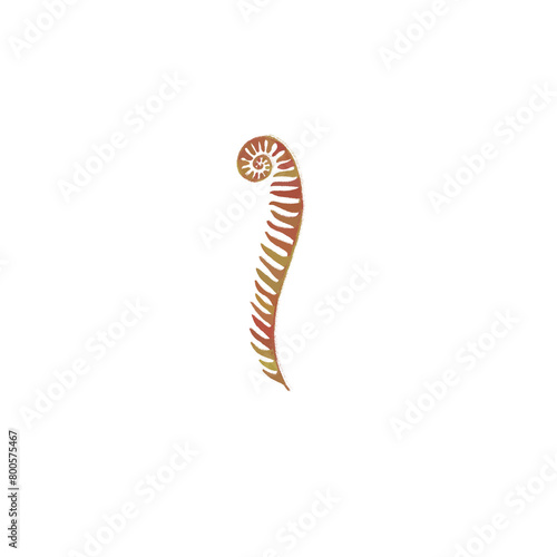 Transparent fern branch element for design and decoration without background png