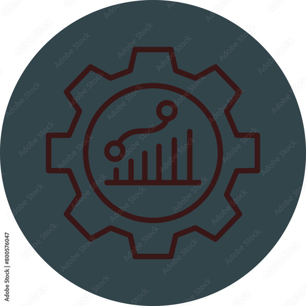 Project Management Grey Red Line Circle Icon Line Circle Icon