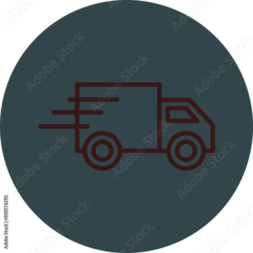 Fast Delivery Grey Red Line Circle Icon Line Circle Icon