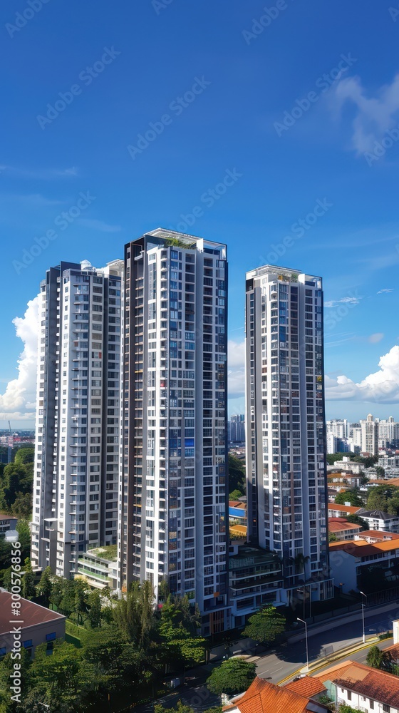 modern skyscraper towers of residential apartments modern skyscraper towers of residential apartments