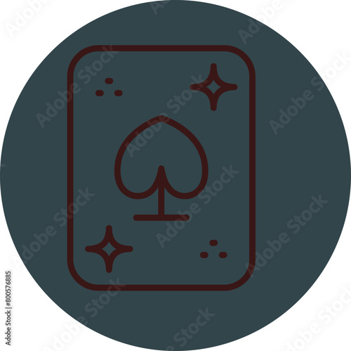 Magic Card Grey Red Line Circle Icon Line Circle Icon