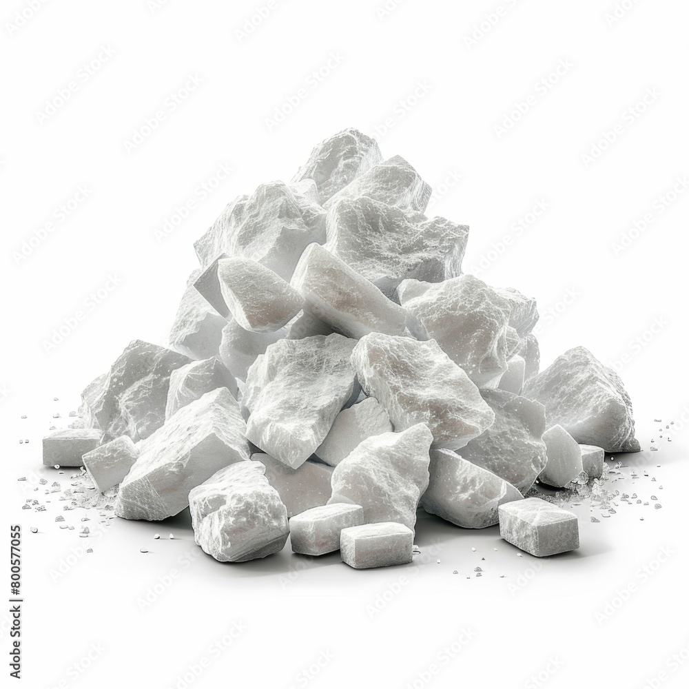 a pile of sugar cubes and crushed sugar on a white background a pile of sugar cubes and crushed sugar on a white background
