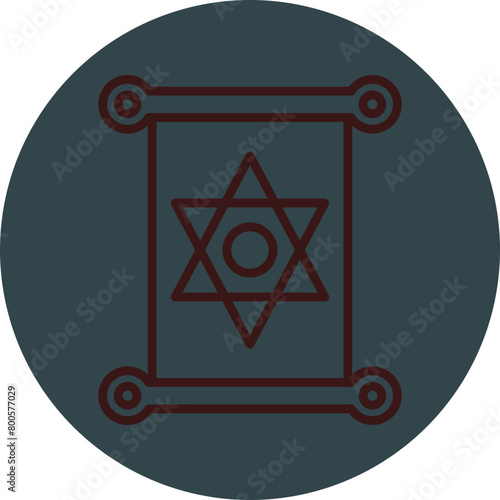 Jewish Grey Red Line Circle Icon Line Circle Icon