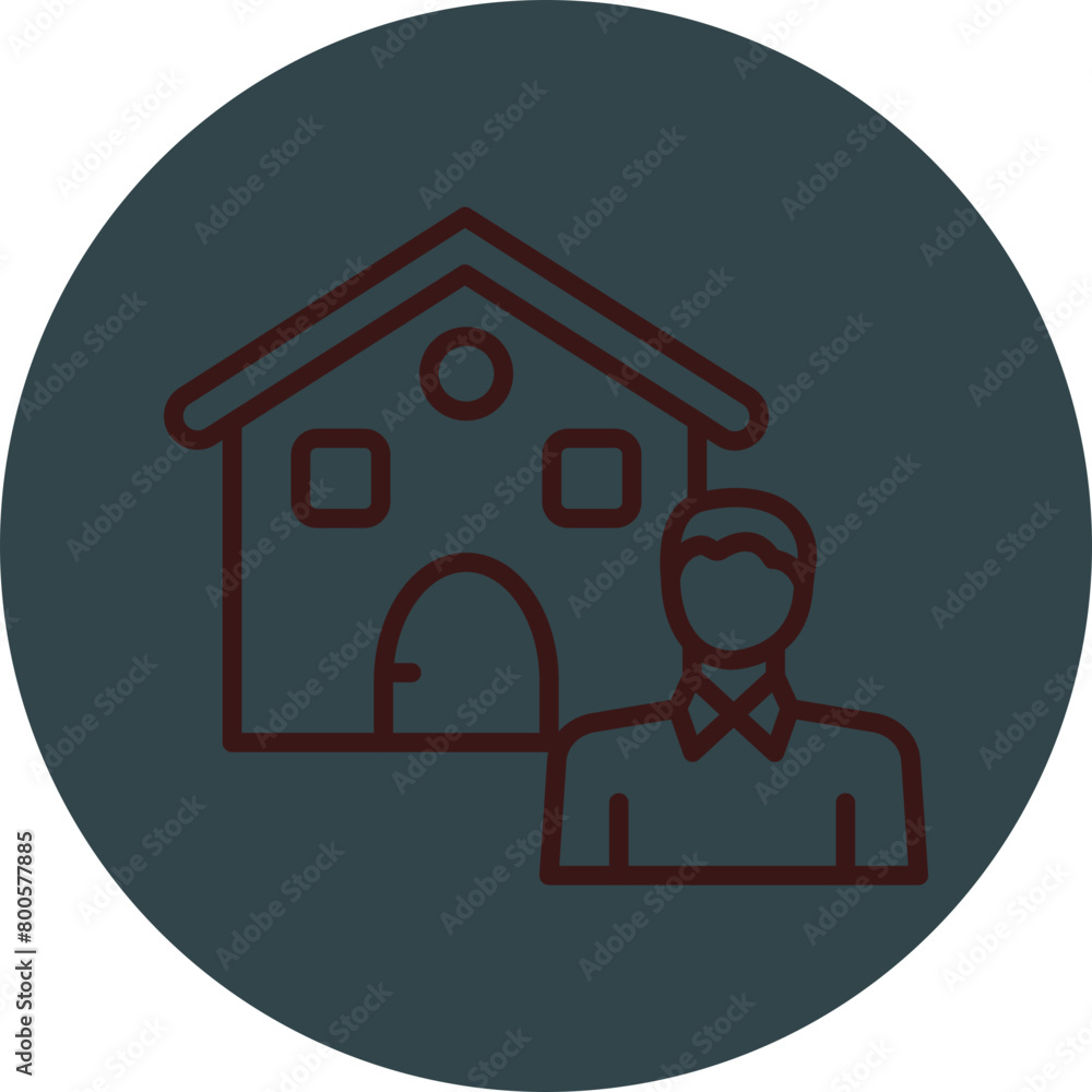 Real Estate Agent Grey Red Line Circle Icon Line Circle Icon Real Estate Agent Grey Red Line Circle Icon Line Circle Icon