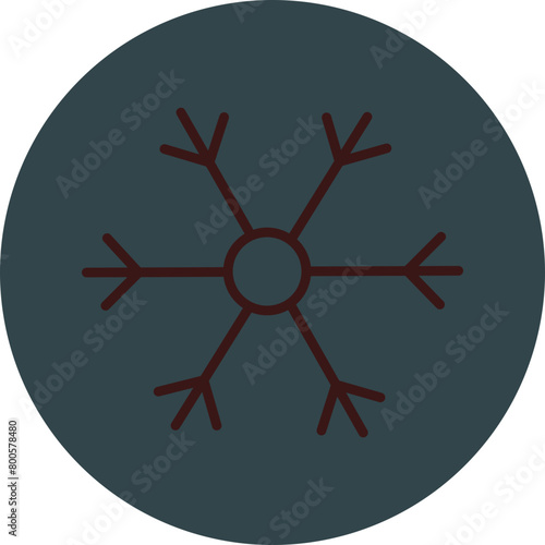 Snowy Grey Red Line Circle Icon Line Circle Icon