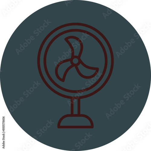 Fan Grey Red Line Circle Icon Line Circle Icon