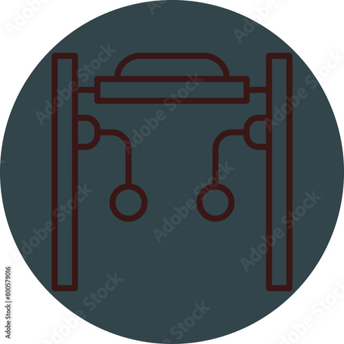 Cable Crossover Grey Red Line Circle Icon Line Circle Icon