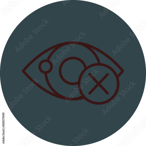 Blindness Grey Red Line Circle Icon Line Circle Icon