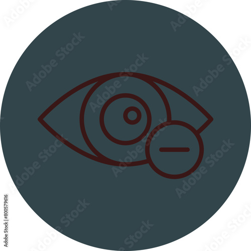 Myopia Grey Red Line Circle Icon Line Circle Icon