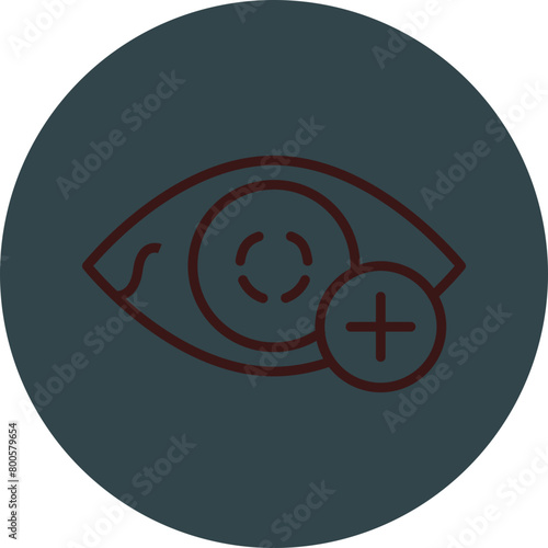 Hyperopia Grey Red Line Circle Icon Line Circle Icon