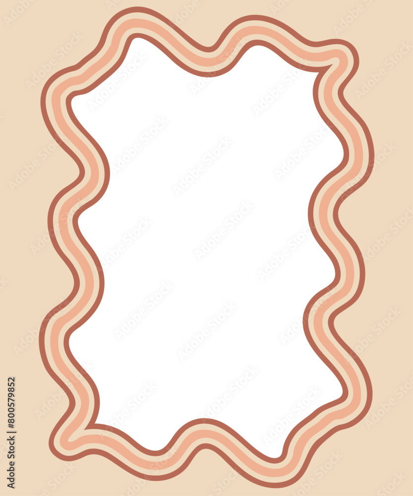 Doodle border with wavy pattern. Trendy graphic template. Hand drawn vector illustration isolated on white background. Doodle border with wavy pattern. Trendy graphic template. Hand drawn vector illustration isolated on white background.