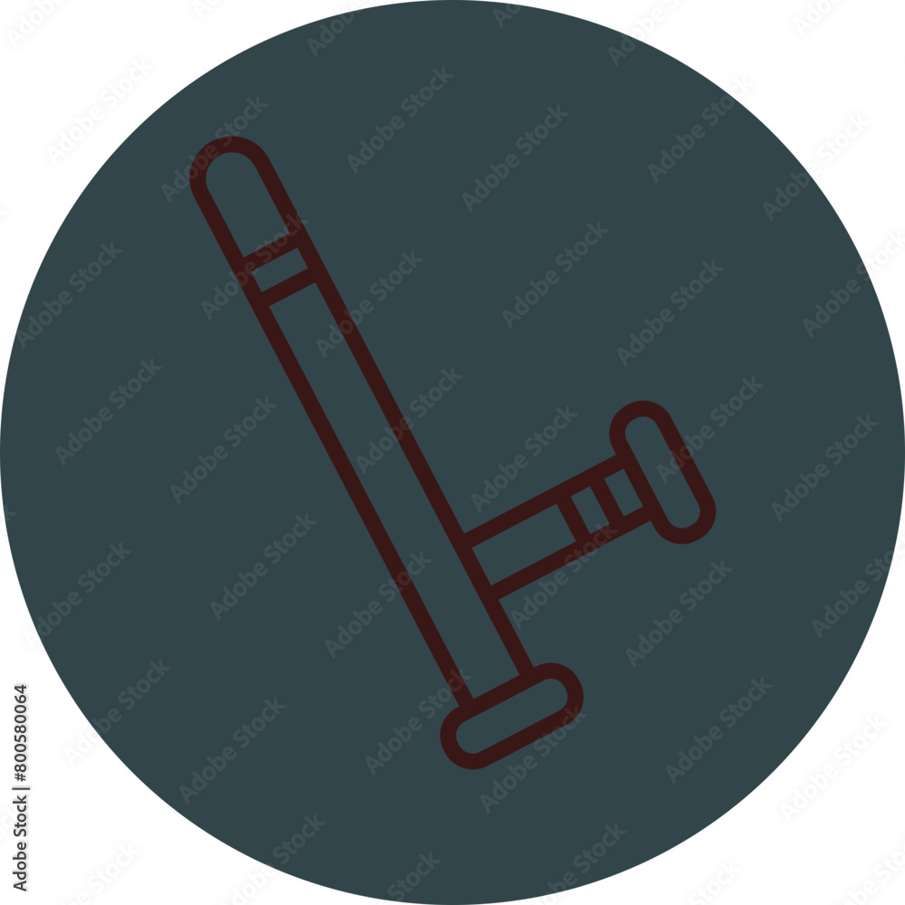 Nightstick Grey Red Line Circle Icon Line Circle Icon