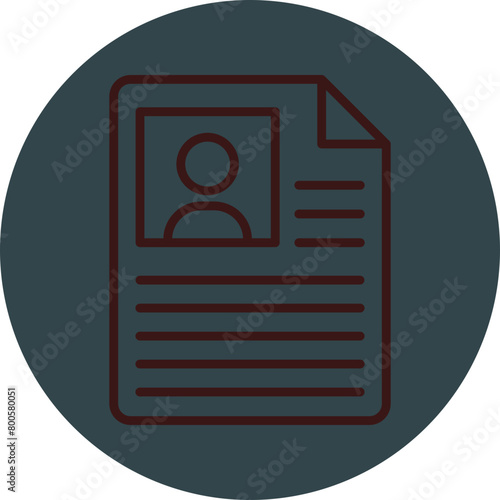 Newspaper Grey Red Line Circle Icon Line Circle Icon