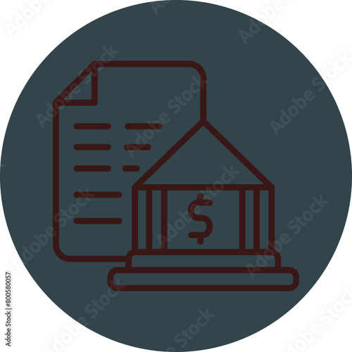 Decree Grey Red Line Circle Icon Line Circle Icon