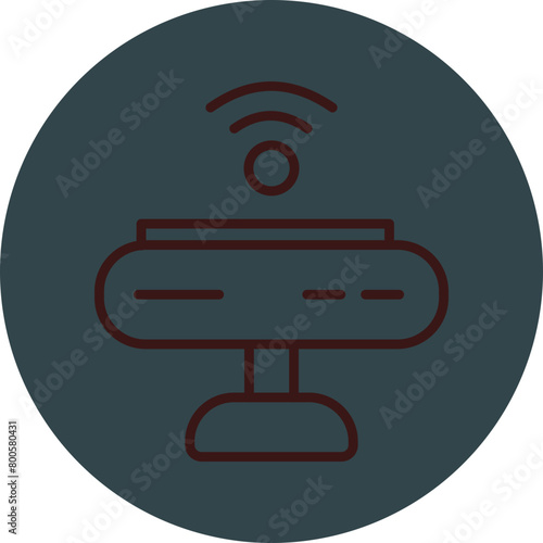 Sensor Grey Red Line Circle Icon Line Circle Icon