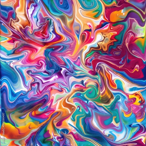 abstract marbling background with artistic liquid motion, swirling patterns and vibrant colors