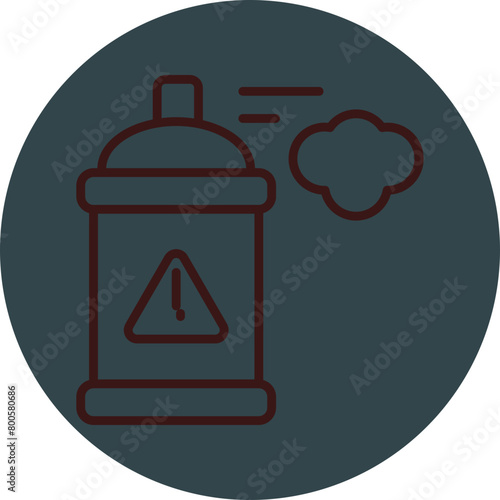 Aerosol Grey Red Line Circle Icon Line Circle Icon