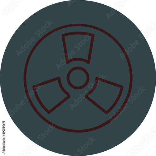 Radiation Grey Red Line Circle Icon Line Circle Icon