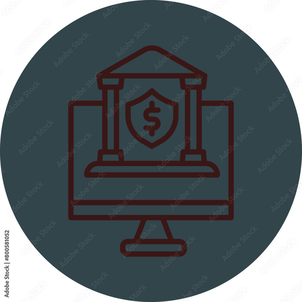 Online Banking Grey Red Line Circle Icon Line Circle Icon Online Banking Grey Red Line Circle Icon Line Circle Icon