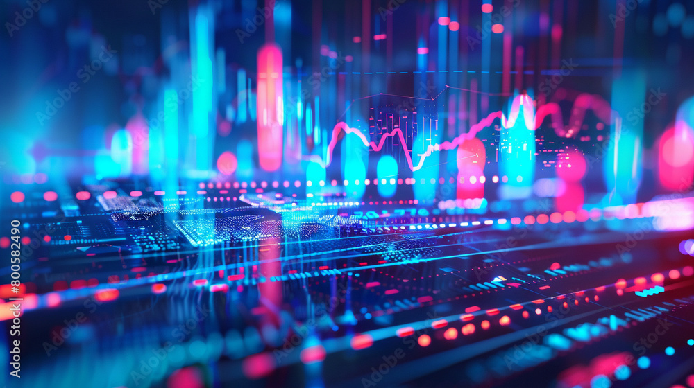 Abstract Business Finance Graphic: Blue Color Tone with Digital Elements on Futuristic Screenshot Background Abstract Business Finance Graphic: Blue Color Tone with Digital Elements on Futuristic Screenshot Background