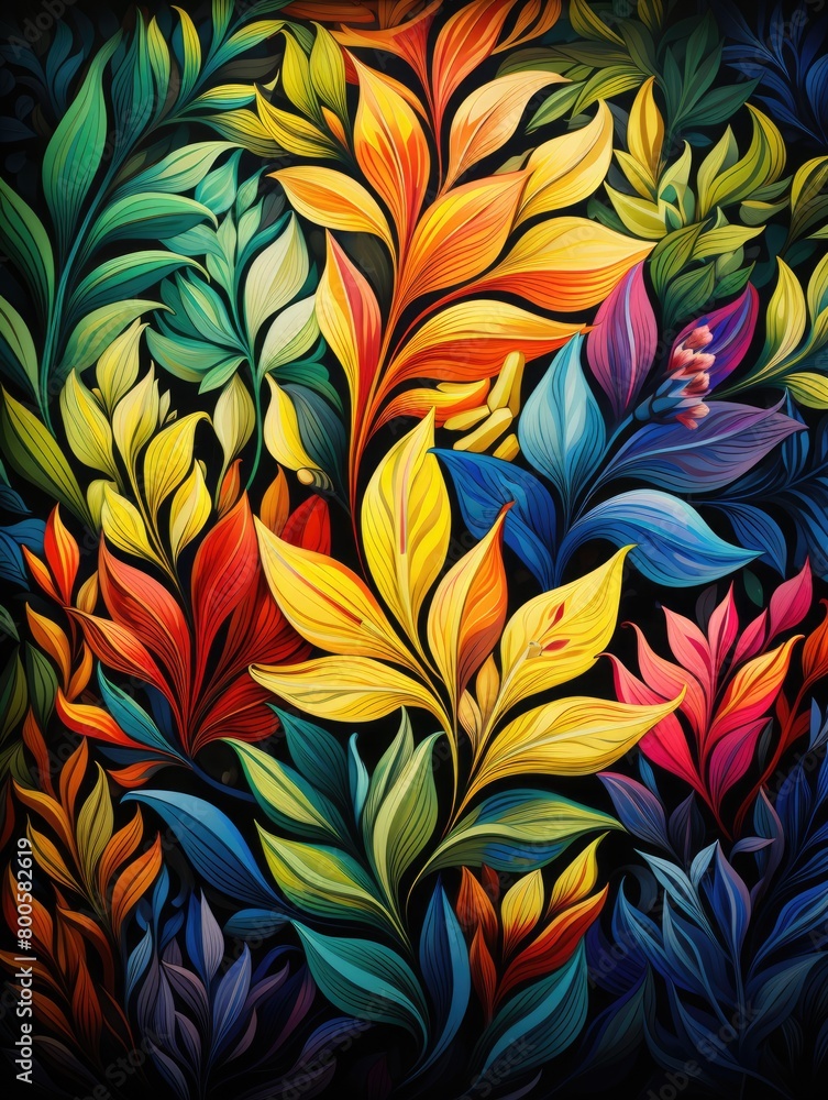 A portrait abstract botanical patterns and textures found in leaves and flowers A portrait abstract botanical patterns and textures found in leaves and flowers