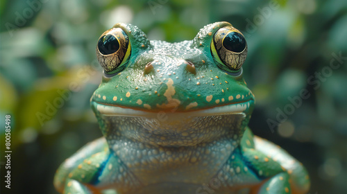 Close up of very nice green frog, nature photography 