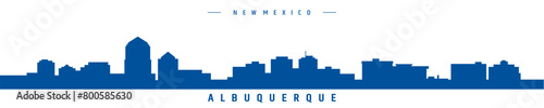 Albuquerque city silhouette on white background, New Mexico photo