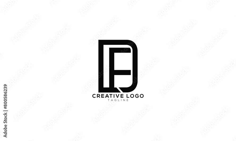 DF FD Abstract initial monogram letter alphabet logo design