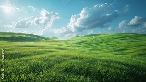 meadow lush green wallpaper, realistic and vivid