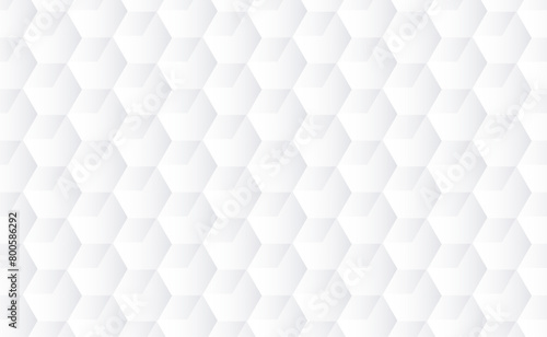 Abstract white 3d background with hexagons seamless pattern. Vector 